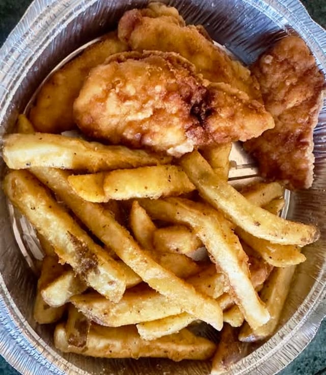 Chicken Fingers & Waffles.